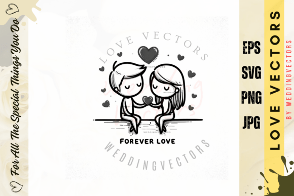 C2715: Wedding Couple Love Vector for Elegant Design