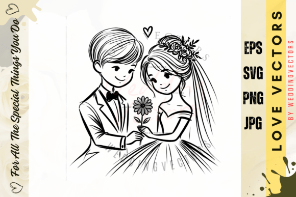C320 Wedding Clipart: Elevate Romantic Design Projects