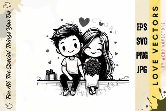 Elegant Wedding Couple & Love Vectors: C2671 Design Suite