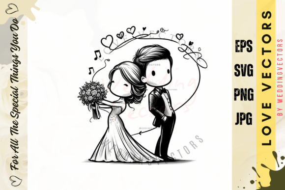 Elegant Wedding Couple & Love Vectors for Designers