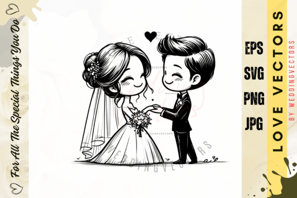 Elevate Romance Branding with Wedding Couple & Love Vectors