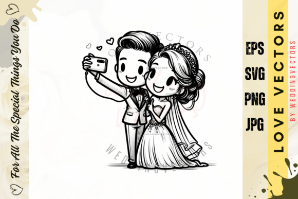 Elevate Romance Design with C3198 Wedding Vectors