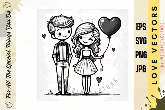 Elevate Romantic Design with Wedding Couple & Love Vectors