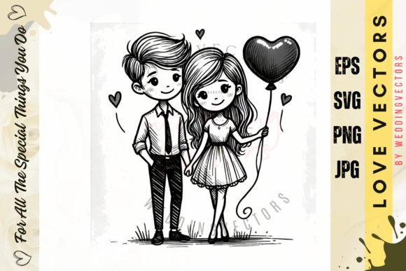 Elevate Your Designs with the C2714 Wedding Couple Vector