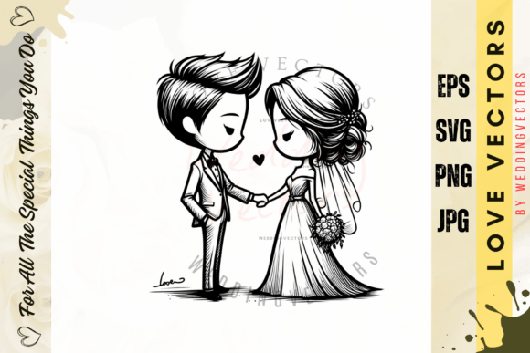 Elevate Your Designs with Wedding Couple and Love Vectors - C3710