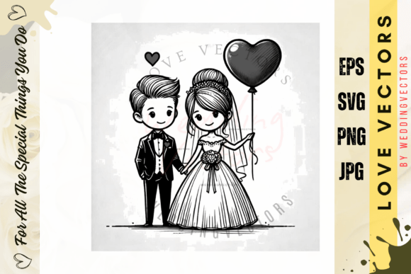 Elevate Your Designs with Wedding Couple and Love Vectors