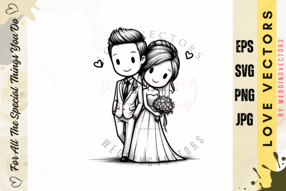 Elevate Your Designs with Wedding Couple and Love Vectors - C2691