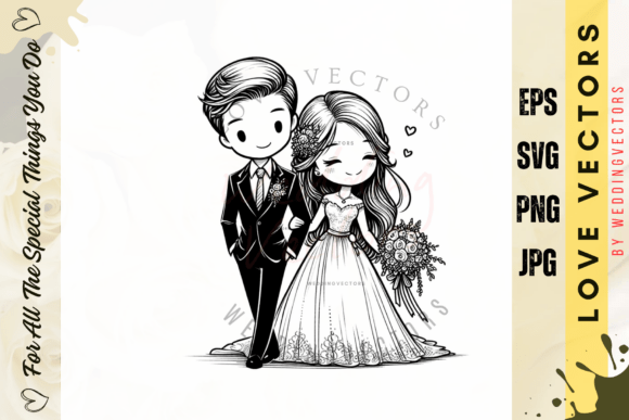 Elevate Your Projects with Wedding Couple and Love Vectors - C2635