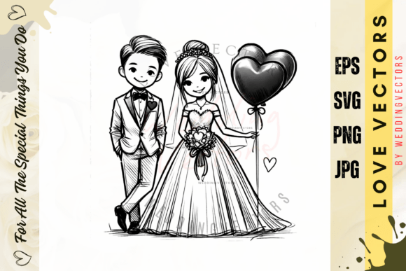 Modern Love Vectors: Elevate Wedding Design with C3174