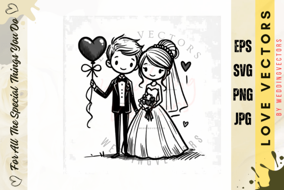 Timeless Wedding Couple & Love Vectors for Elegant Design