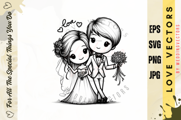 Wedding Couple and Love Vectors: C2637 Design Suite