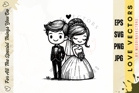 Wedding Couple and Love Vectors - C2643: A Design Asset for Timeless Elegance