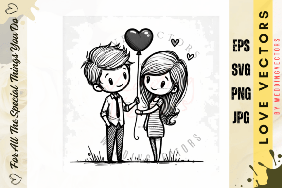 Wedding Couple and Love Vectors - C2674: Elevate Romantic Design