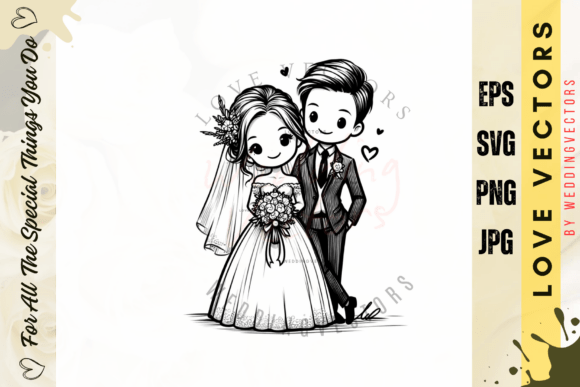 Wedding Couple and Love Vectors: C2679 Design Assets