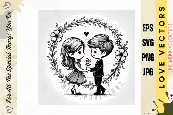 Wedding Couple and Love Vectors - C3187: Design Elegance
