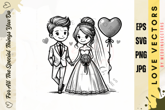 Wedding Couple and Love Vectors - C3233
