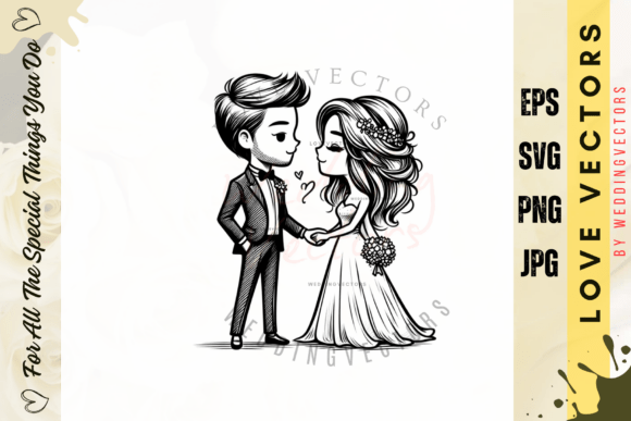 Wedding Couple and Love Vectors - C3670