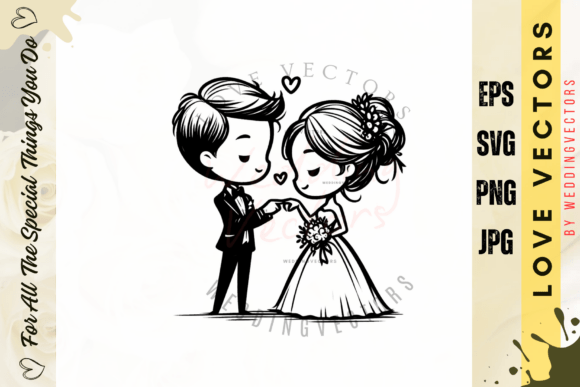 Wedding Couple and Love Vectors - C3678