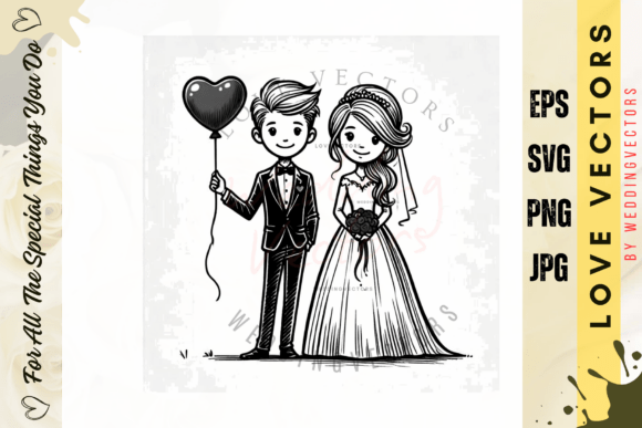 Wedding Couple and Love Vectors - C3687