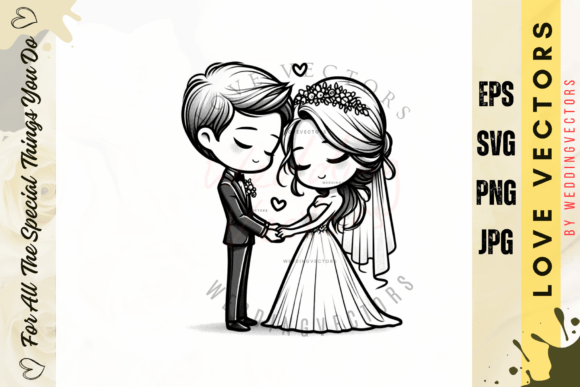 Wedding Couple and Love Vectors - C3712: A Design Asset