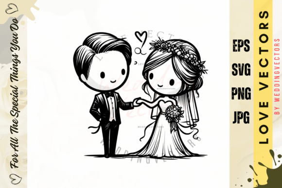 Wedding Couple and Love Vectors: C3780 Design Assets