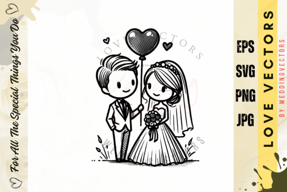 Wedding Couple and Love Vectors: Romantic Design Assets