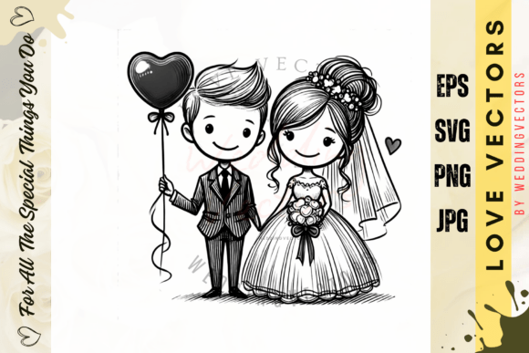 Wedding Couple & Love Vectors C3217: Elevate Your Designs